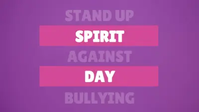 Stand up against bullying purple modern-bold