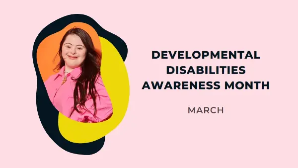 Developmental Disabilities Awareness Month pink organic-simple