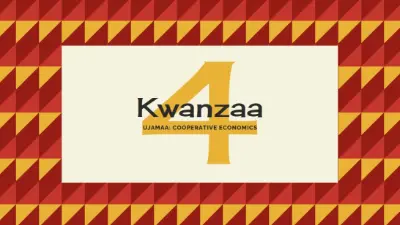 Cooperative economics for Kwanzaa red modern-geometric-&-linear