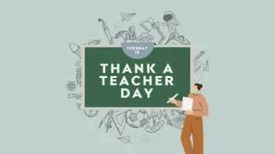 Thankful for teachers green modern-color-block