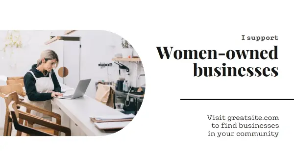 Support women-owned businesses white modern-simple
