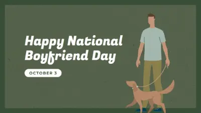 Happy National Boyfriend Day green modern-color-block