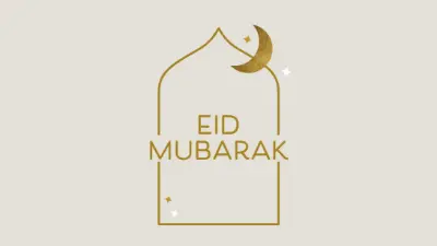 Eid Mubarak gray modern-simple