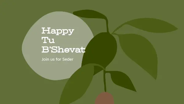 Happy Tu B'Shevat green organic-simple