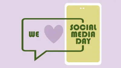 Happy Social Media Day purple modern-color-block