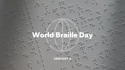 Celebrate World Braille Day gray modern-simple