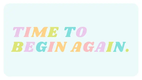 Begin again blue vintage-retro