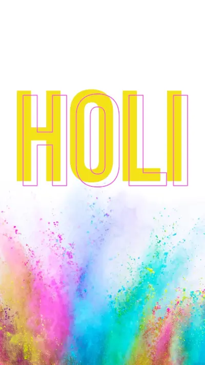 Celebrate Holi white modern-bold