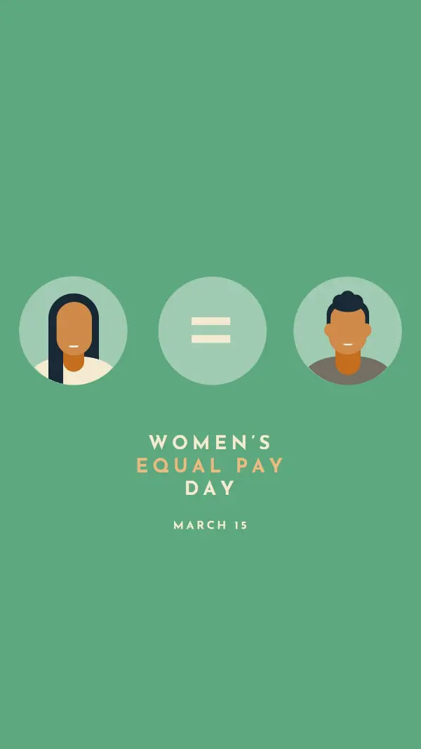 Today's the day for equal pay green modern-color-block