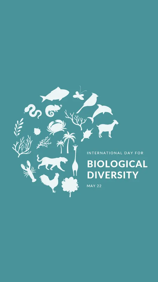 Celebrate World Biodiversity Day blue modern-simple