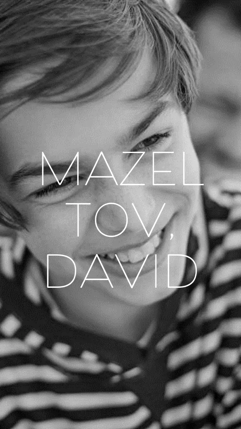 Mazel tov on your bar mitzvah black modern-simple