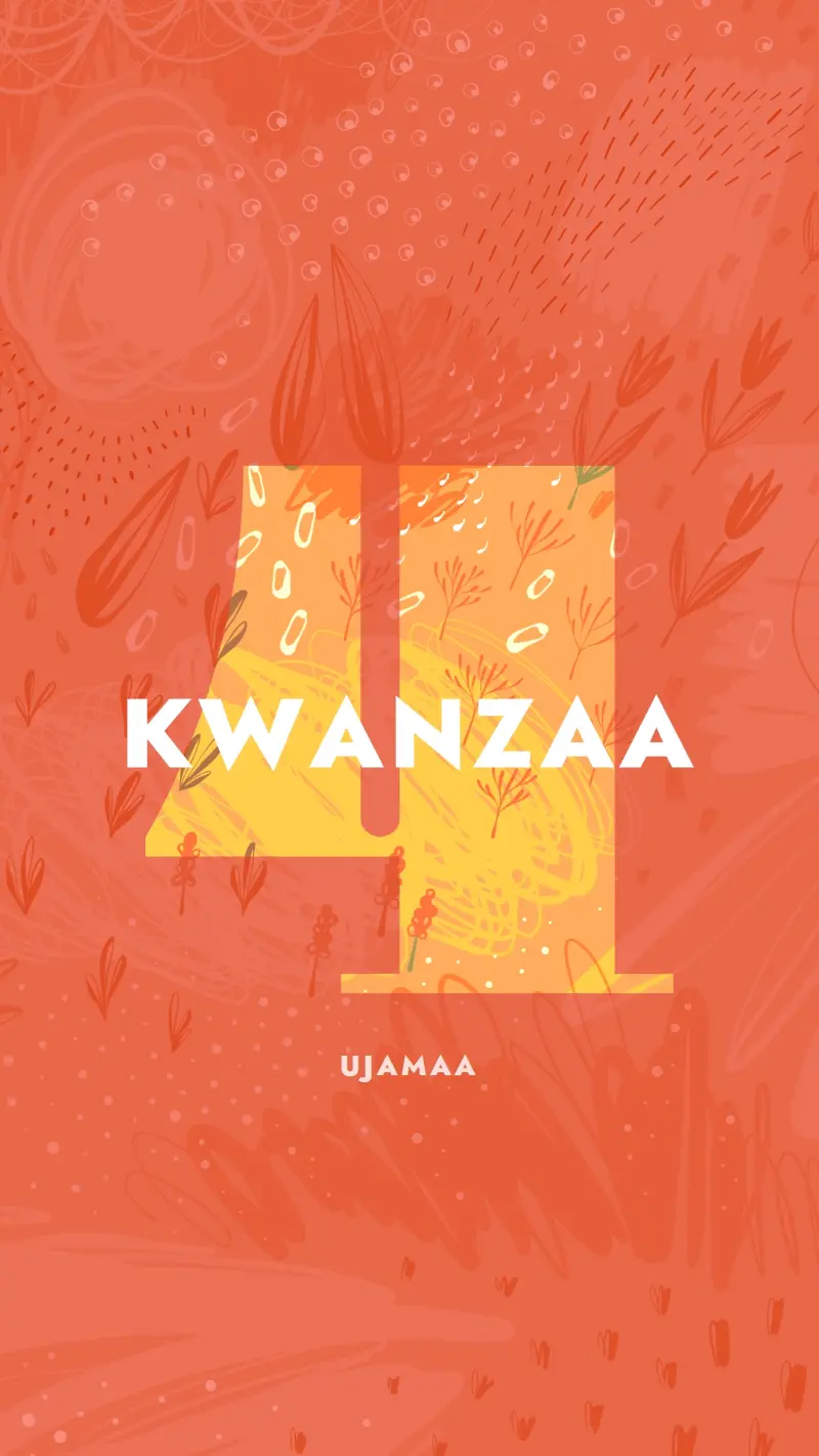 Celebrate the fourth day of Kwanzaa orange organic-simple