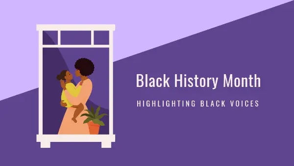 Honoring Black History Month purple modern-color-block