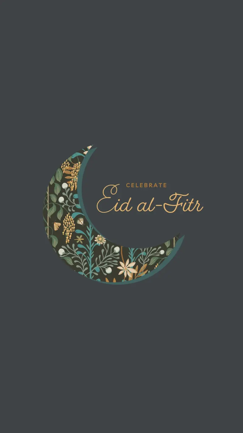 Celebrating Eid al-Fitr black modern-simple