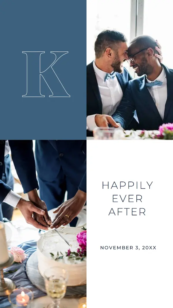 Happily ever after blue modern-simple