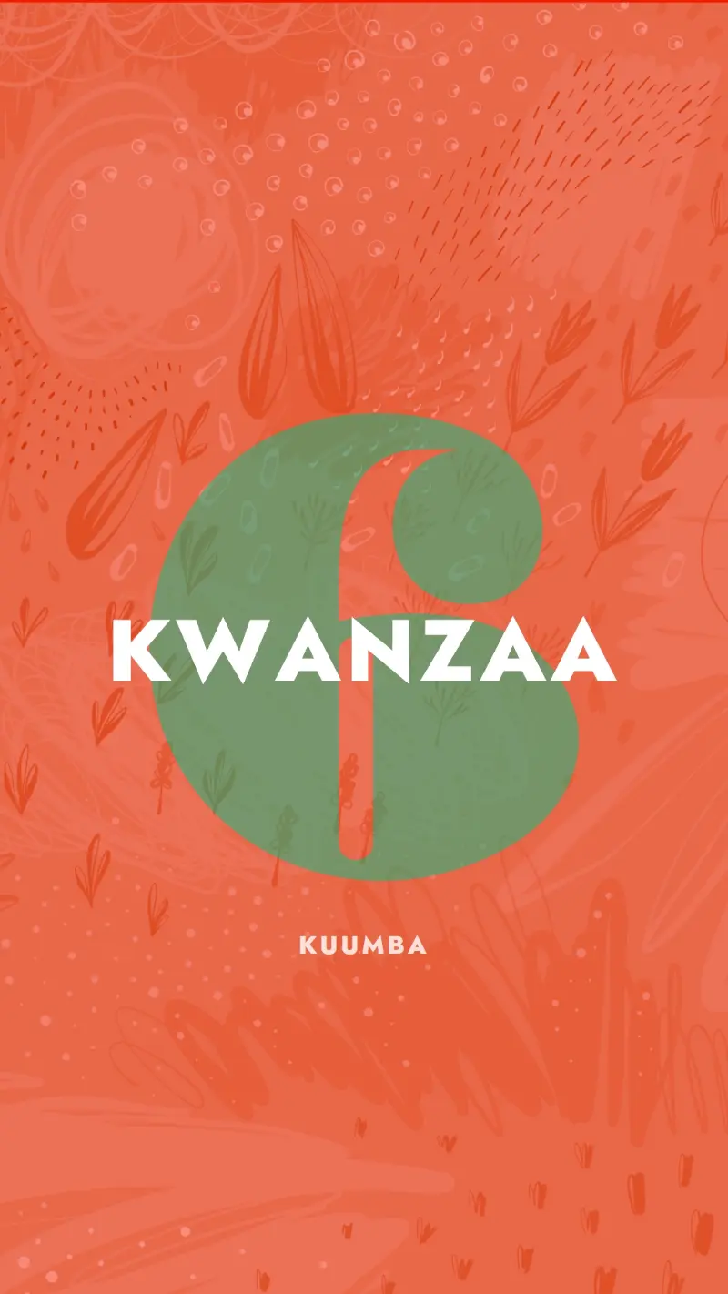 Celebrate the sixth day of Kwanzaa orange organic-simple