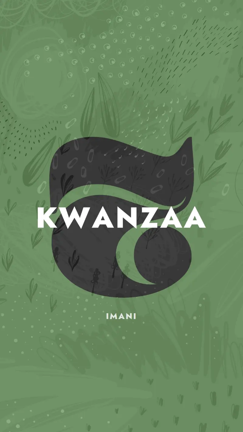 Celebrate the seventh day of Kwanzaa green organic-simple