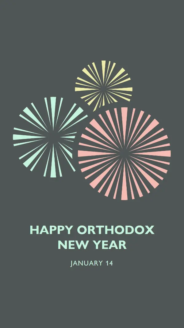 Celebrating Orthodox New Year gray vintage-retro