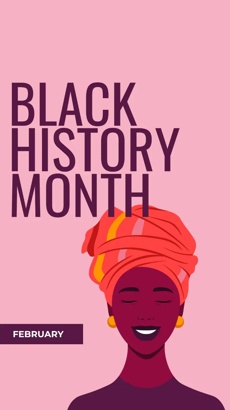 February is Black History Month pink modern-color-block