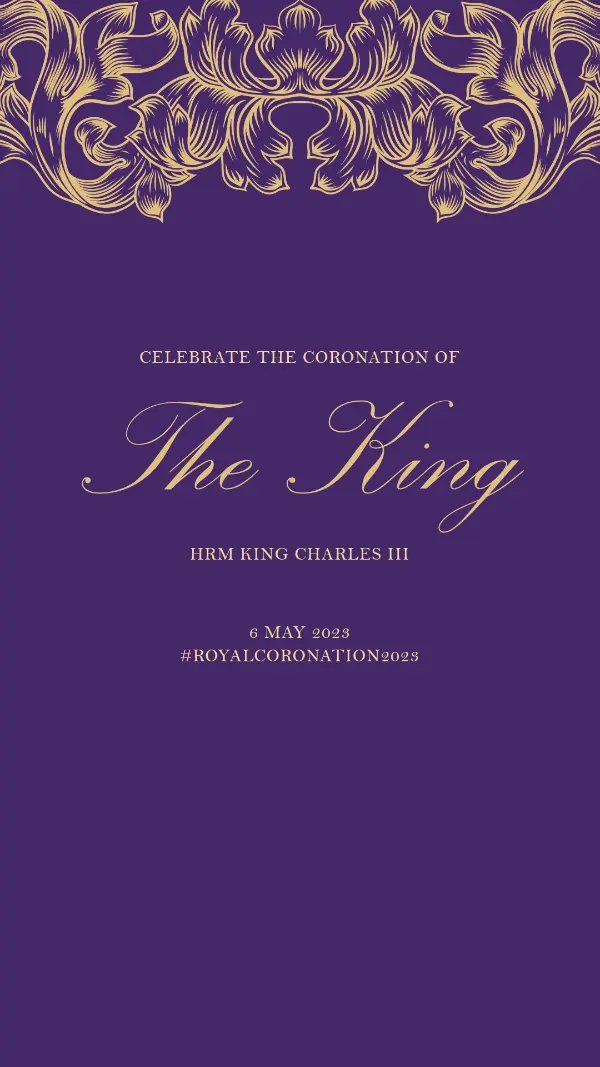 A coronation fit for a king purple modern-simple