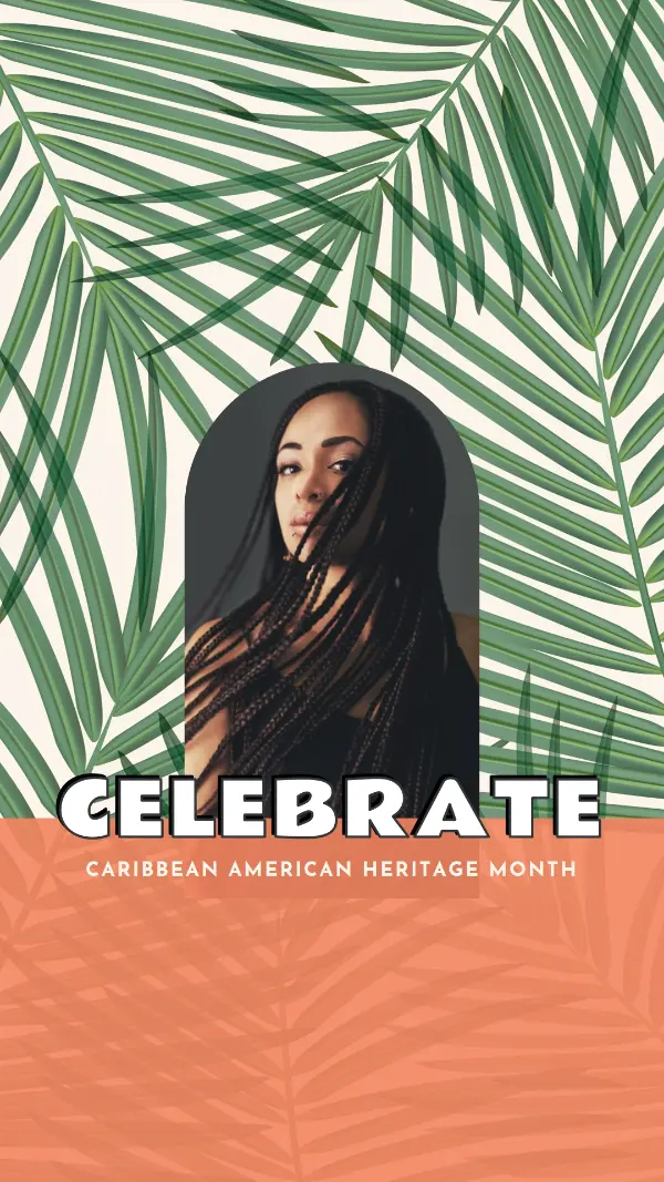 Celebrate Caribbean American Heritage green modern-bold