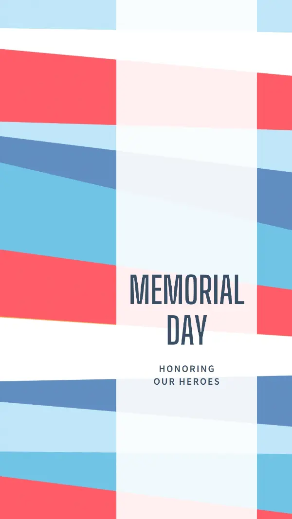 Honoring Memorial Day blue modern-bold