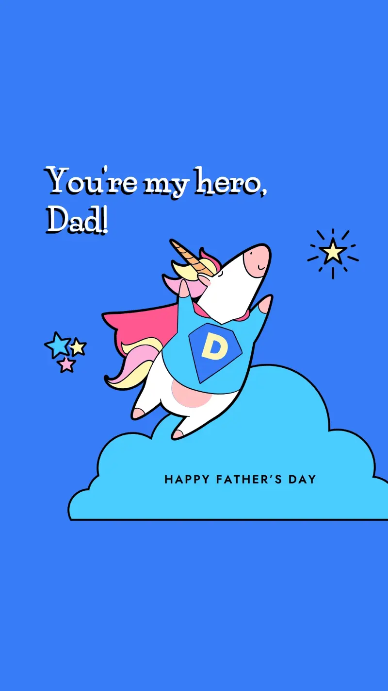 Super dad blue whimsical-color-block