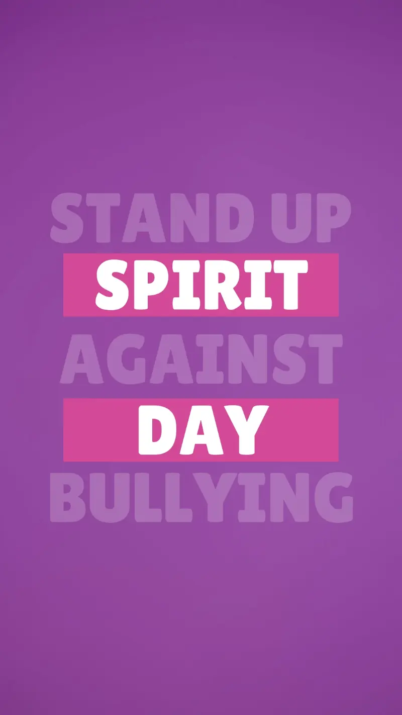 Stand up against bullying purple modern-bold