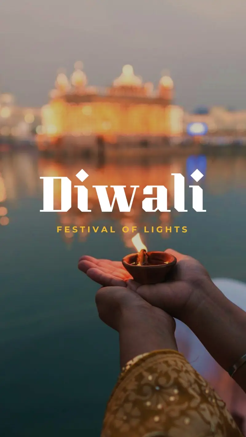 Light of Diwali blue modern-simple