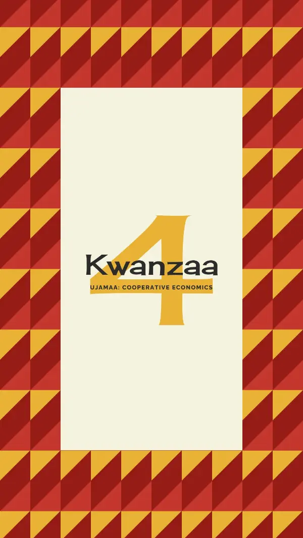 Cooperative economics for Kwanzaa red modern-geometric-&-linear