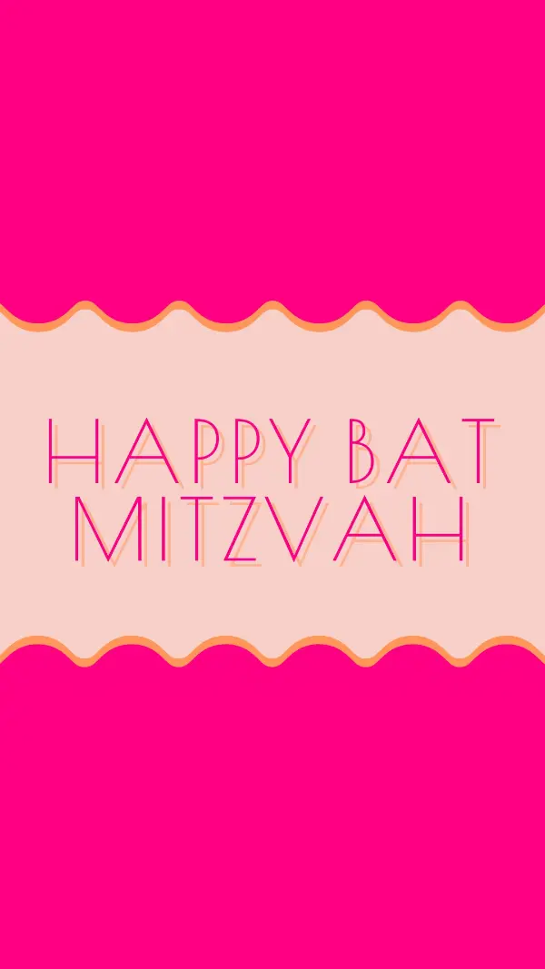 Bat mitzvah blessings pink whimsical-color-block