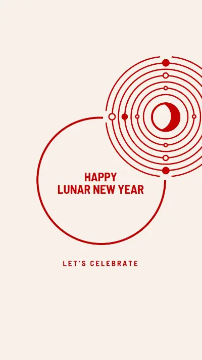 Let's celebrate the Lunar New Year white modern-simple