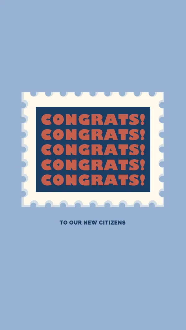 Congrats to our new citizens blue modern-simple