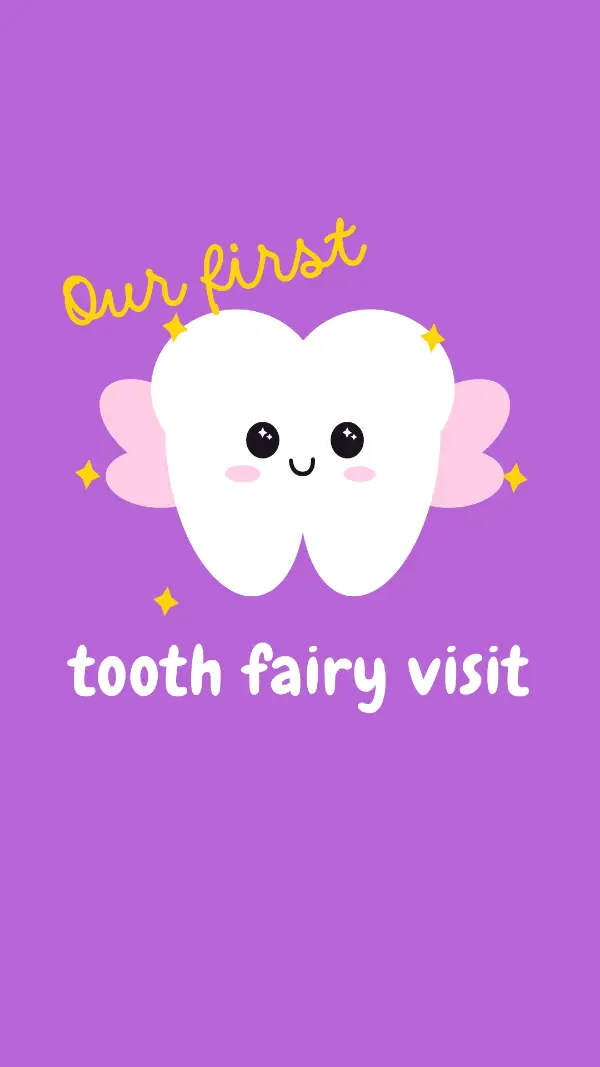 First brush with the tooth fairy purple whimsical-color-block