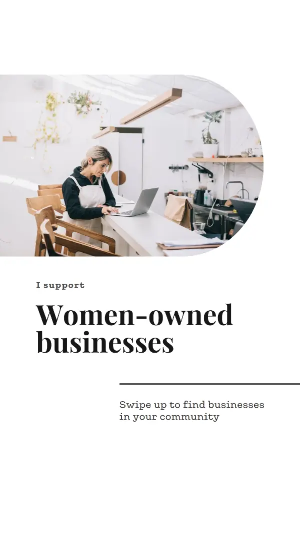 Support women-owned businesses white modern-simple