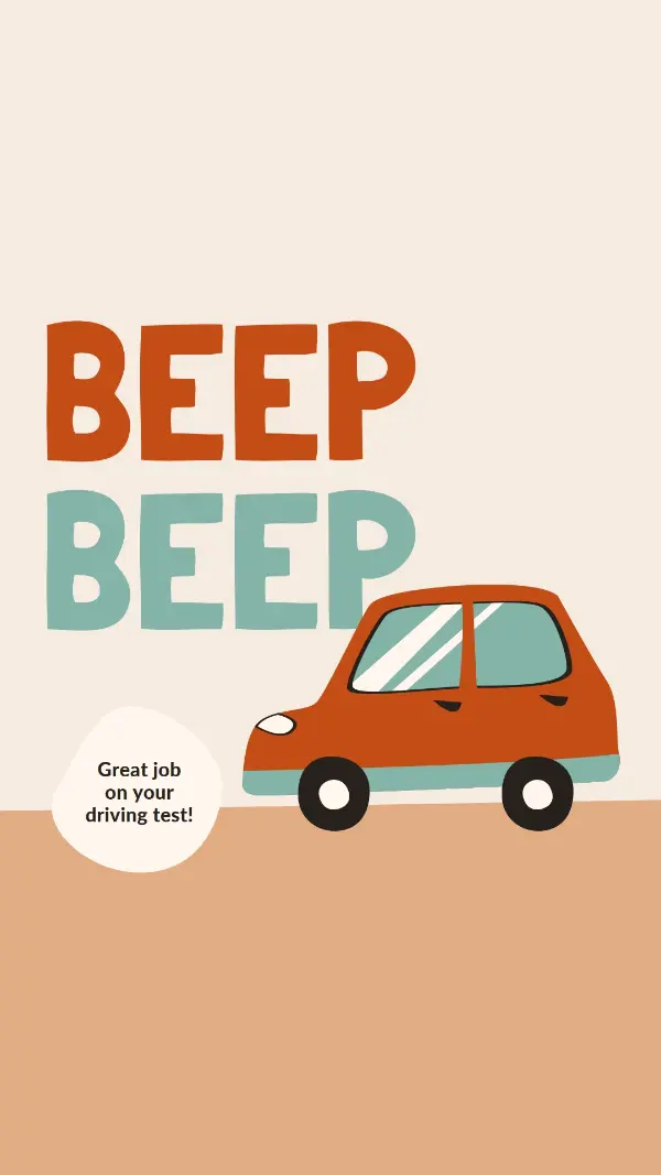 Beep beep! orange whimsical-color-block