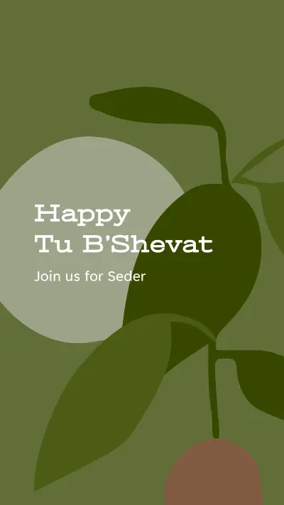 Happy Tu B'Shevat green organic-simple