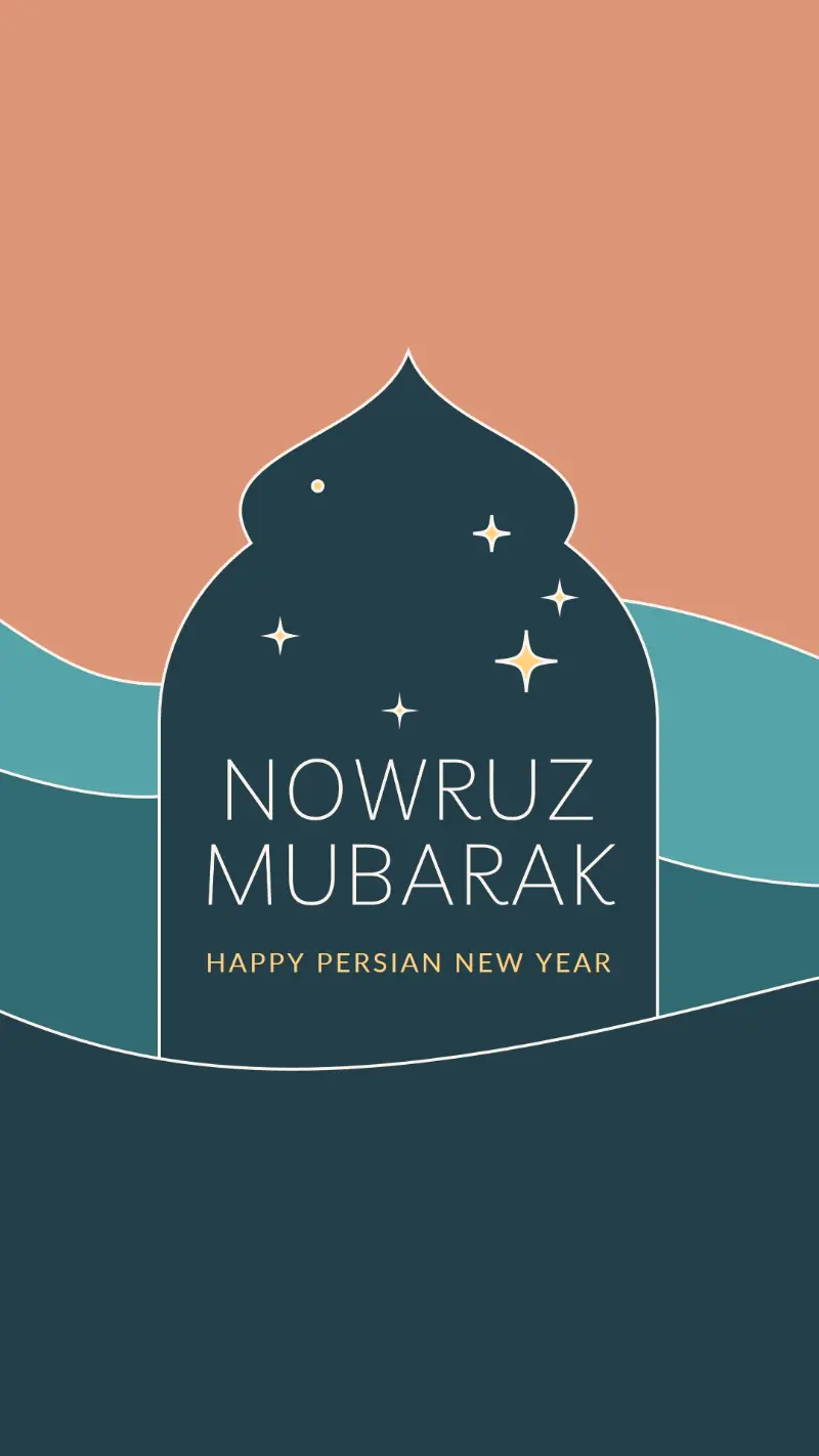 Happy Persian New Year blue organic-boho