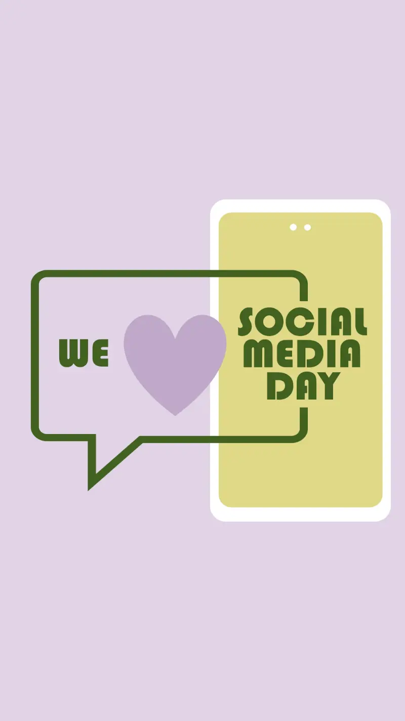 Happy Social Media Day purple modern-color-block