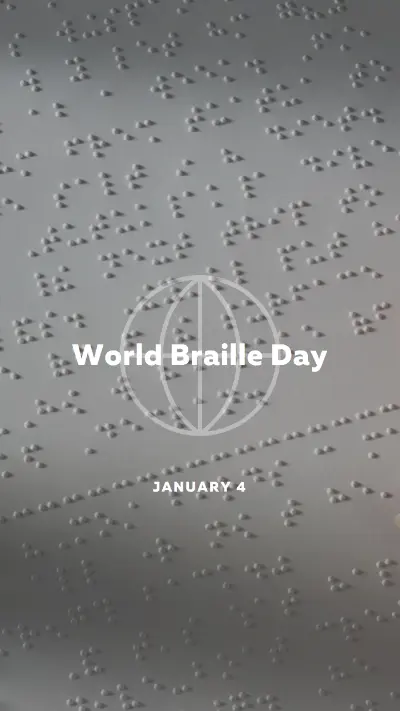 Celebrate World Braille Day gray modern-simple