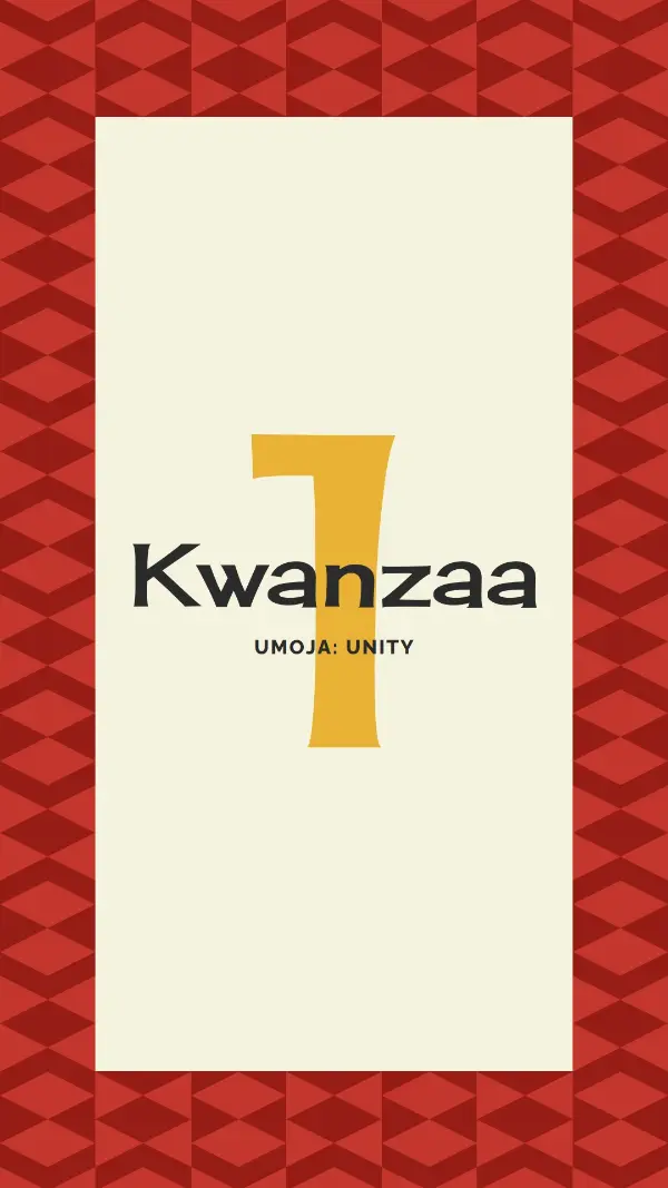 Unity for Kwanzaa yellow modern-geometric-&-linear