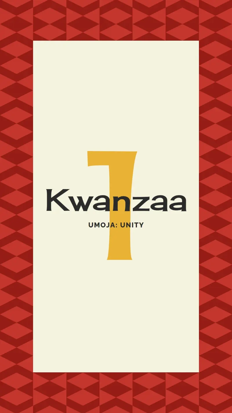 Unity for Kwanzaa yellow modern-geometric-&-linear