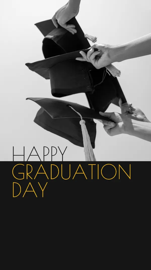 Happy graduation day black modern-simple