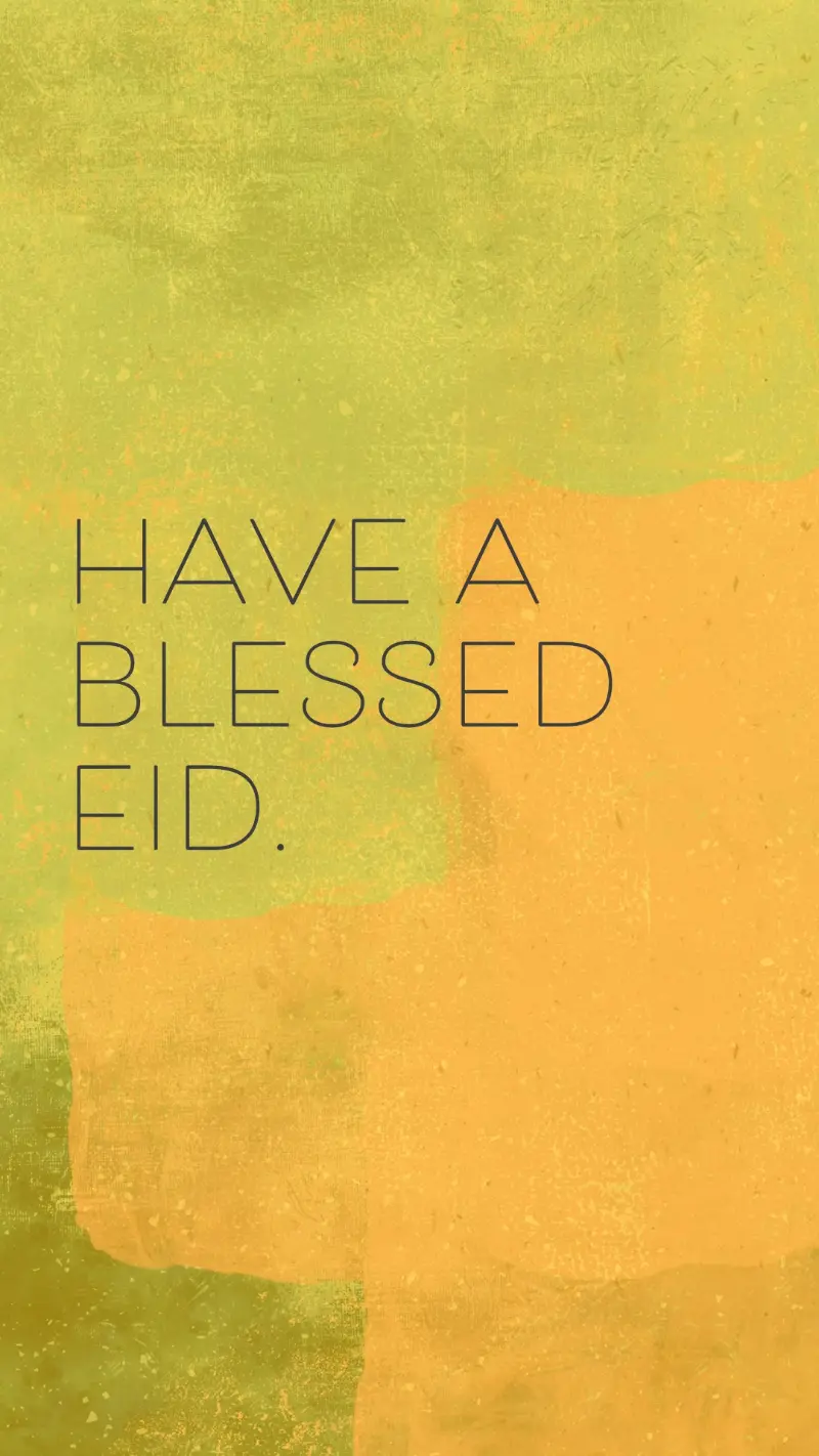 Have a blessed Eid al-Fitr yellow organic-simple