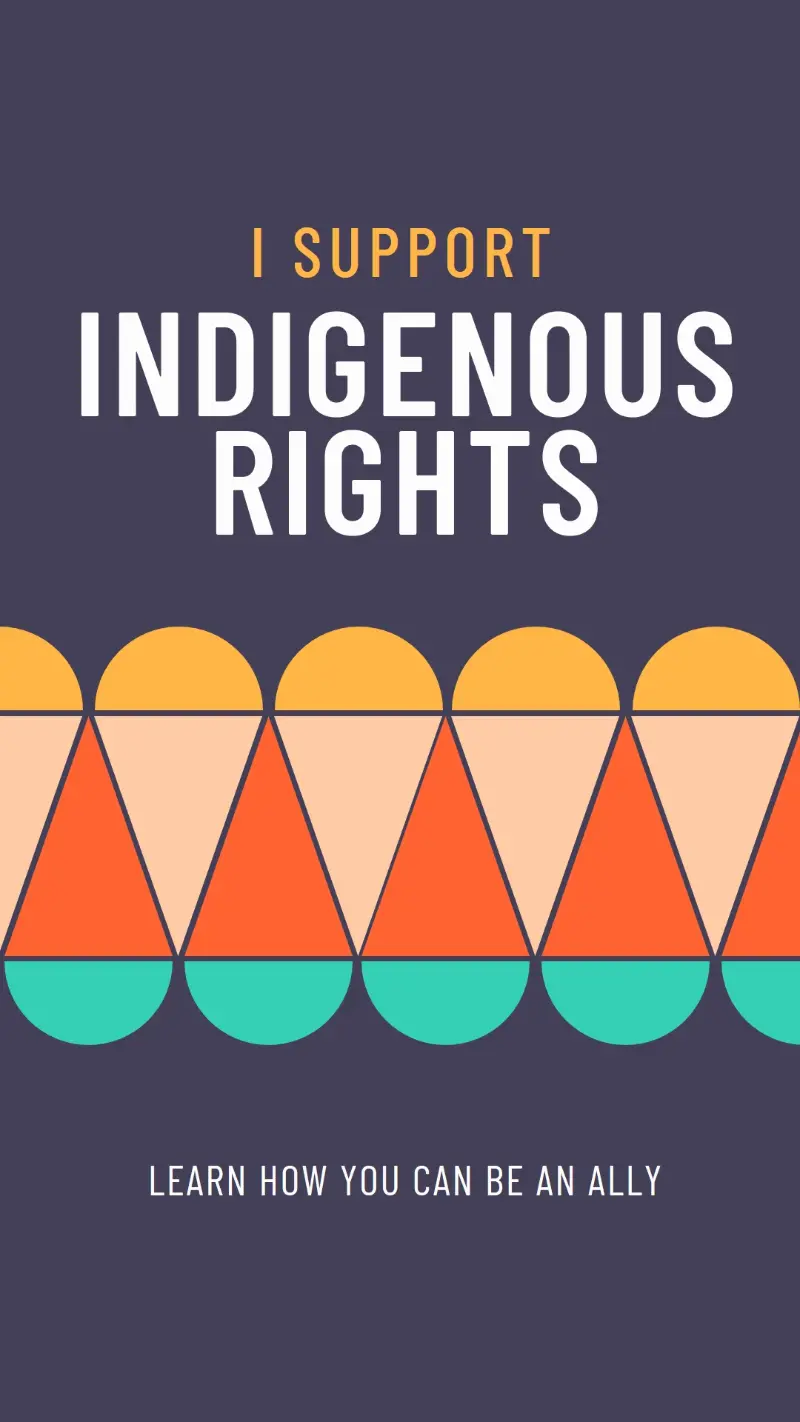 Support Indigenous rights blue modern-color-block