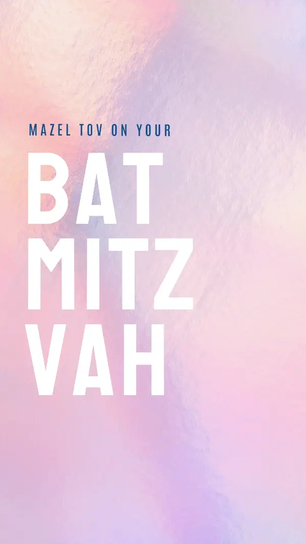 Celebrating your bat mitzvah pink modern-simple