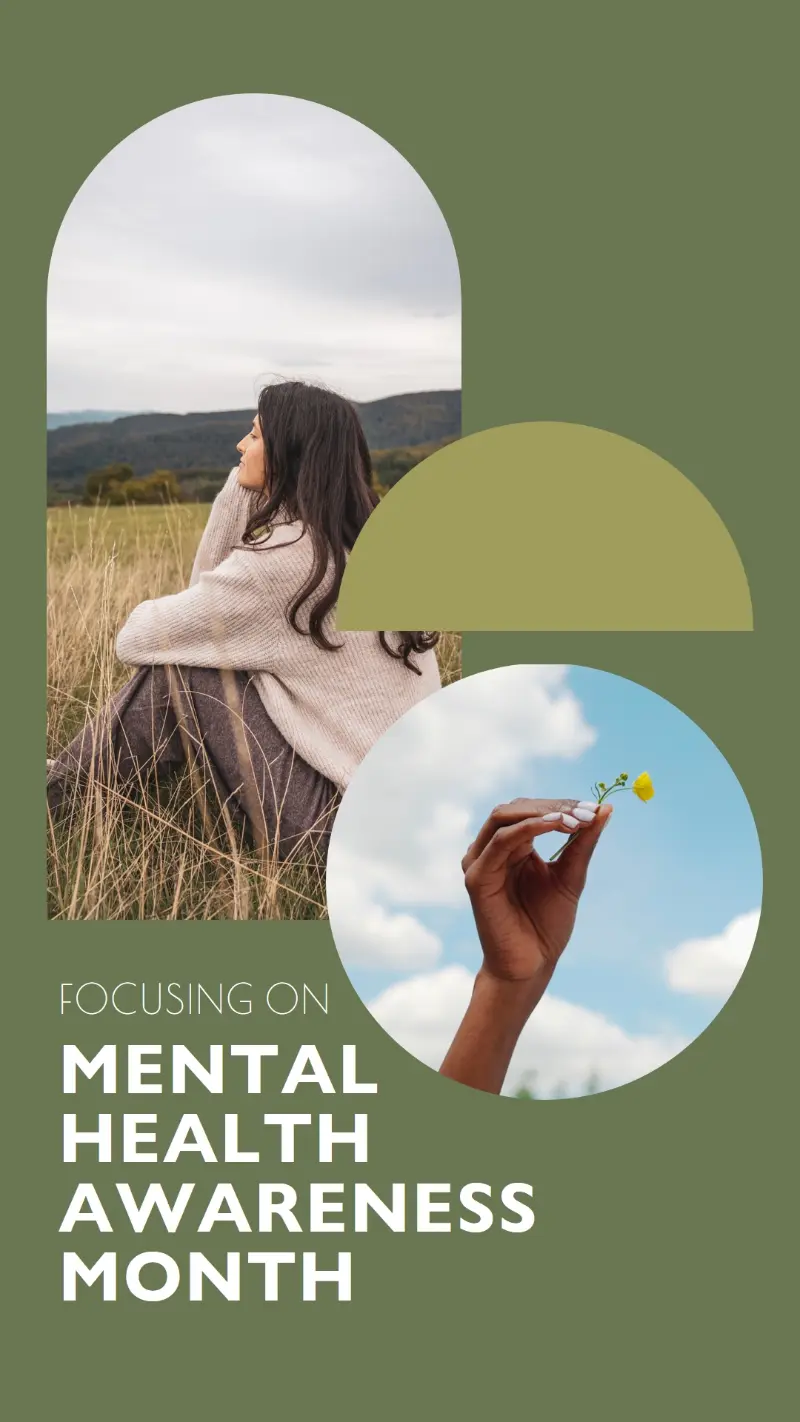Focusing on mental health green modern-simple