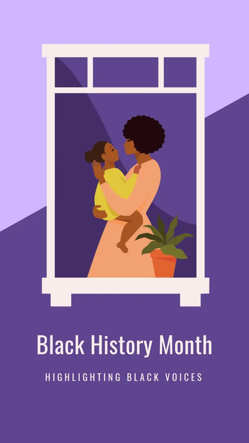 Honoring Black History Month purple modern-color-block