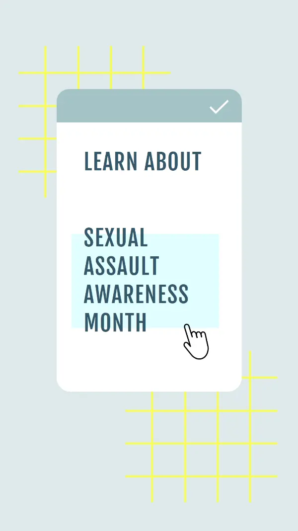 Learn about Sexual Assault Awareness Month blue vintage-retro