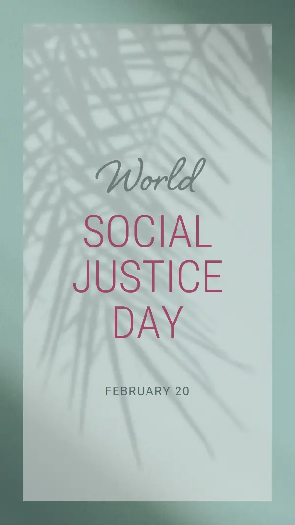 World Social Justice Day green modern-simple